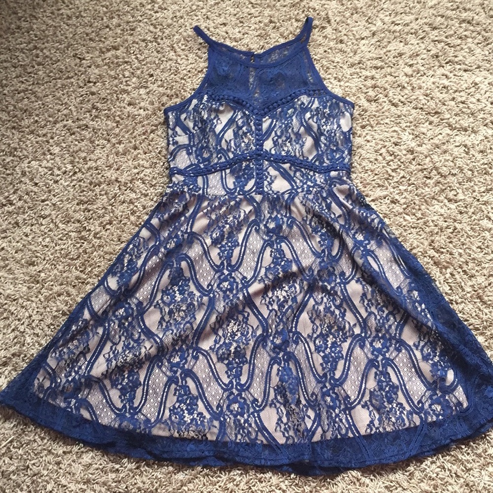 Francesca’s Blue and Nude Formal Dress